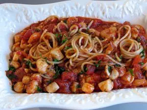 Scallop and Shrimp Arrabbiata