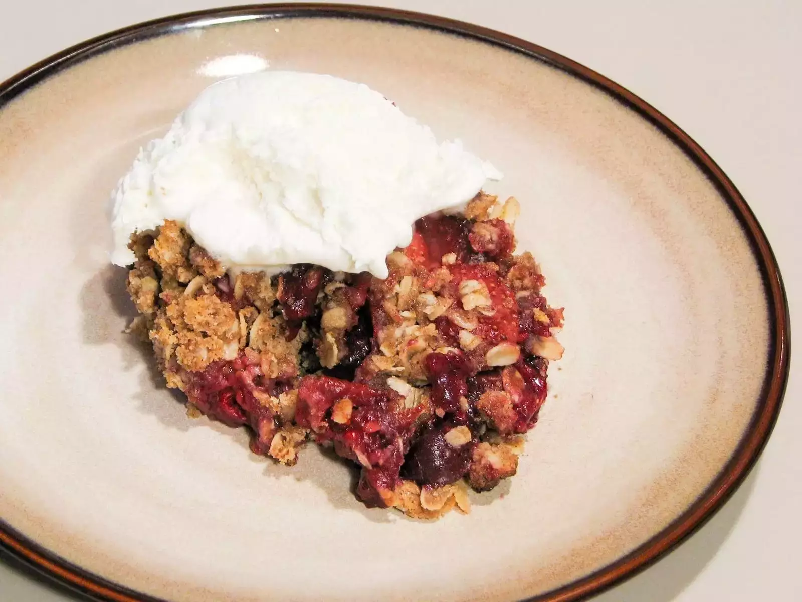 Mixed Berry Crisp with Homemade Whipped Cream