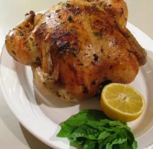 Lemon, Garlic and Basil Slow Roasted Chicken