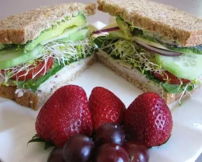 Turkey, Swiss and Vegetable Sandwich