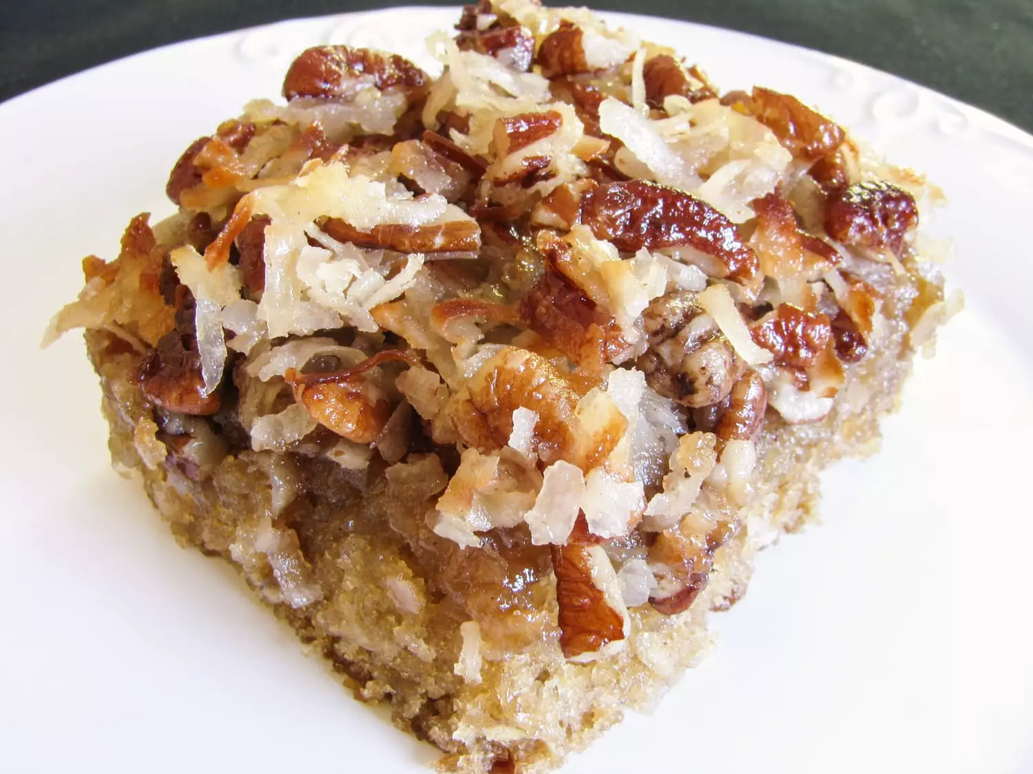 Oatmeal Cake with Coconut Pecan Frosting