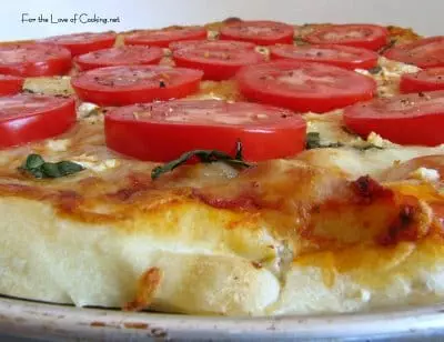 Tomato, Basil, Feta and Garlic Pizza