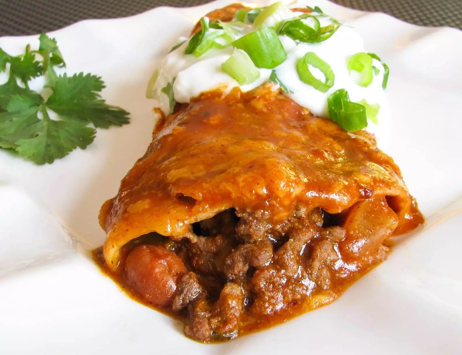 Beef and Bean Enchiladas