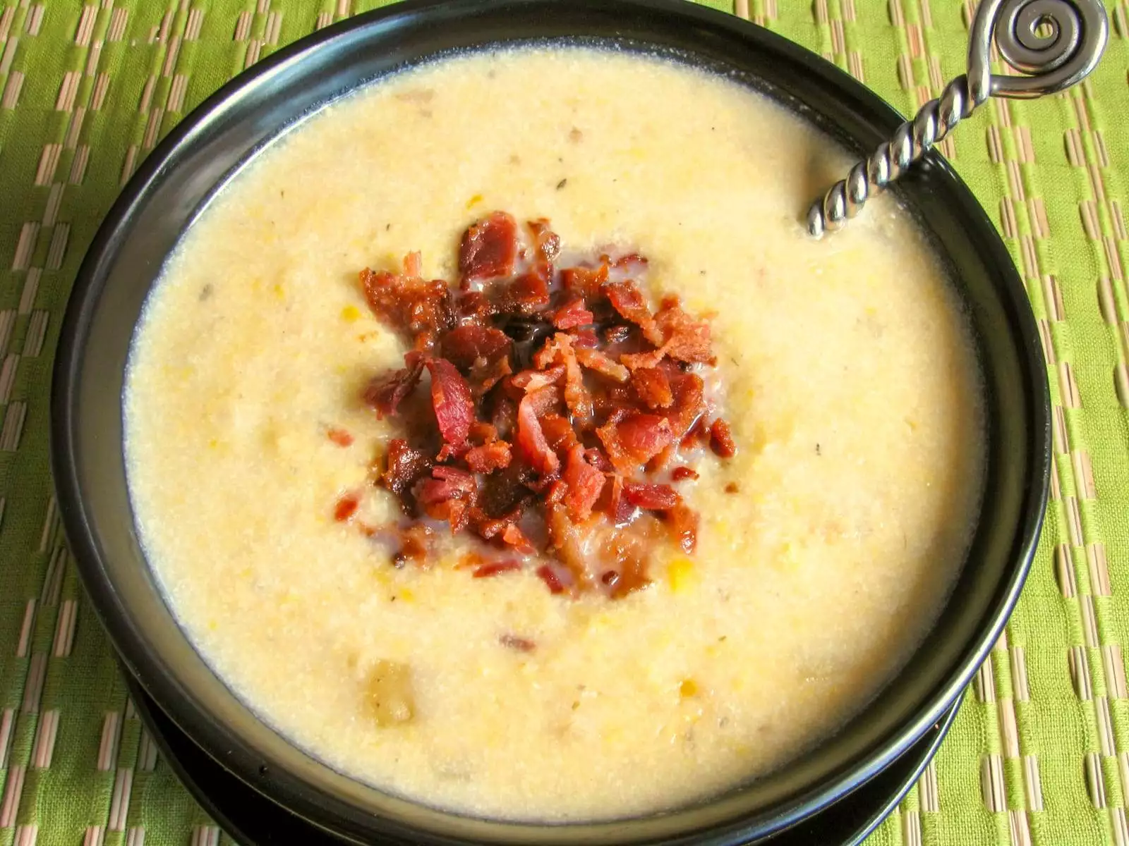 Corn and Fingerling Potato Chowder with Bacon