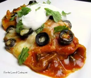 Shredded Beef and Caramelized Onion Enchiladas