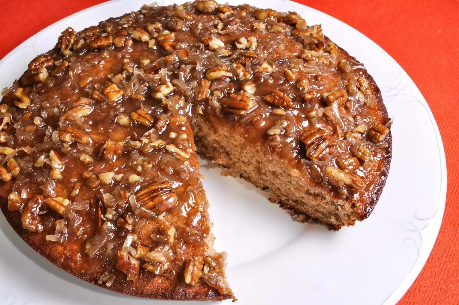 Banana Coffee Cake with Coconut Pecan Frosting