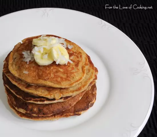 Banana Coconut Pecan Pancakes