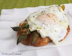 Roasted Asparagus and Steamed Egg on Toast