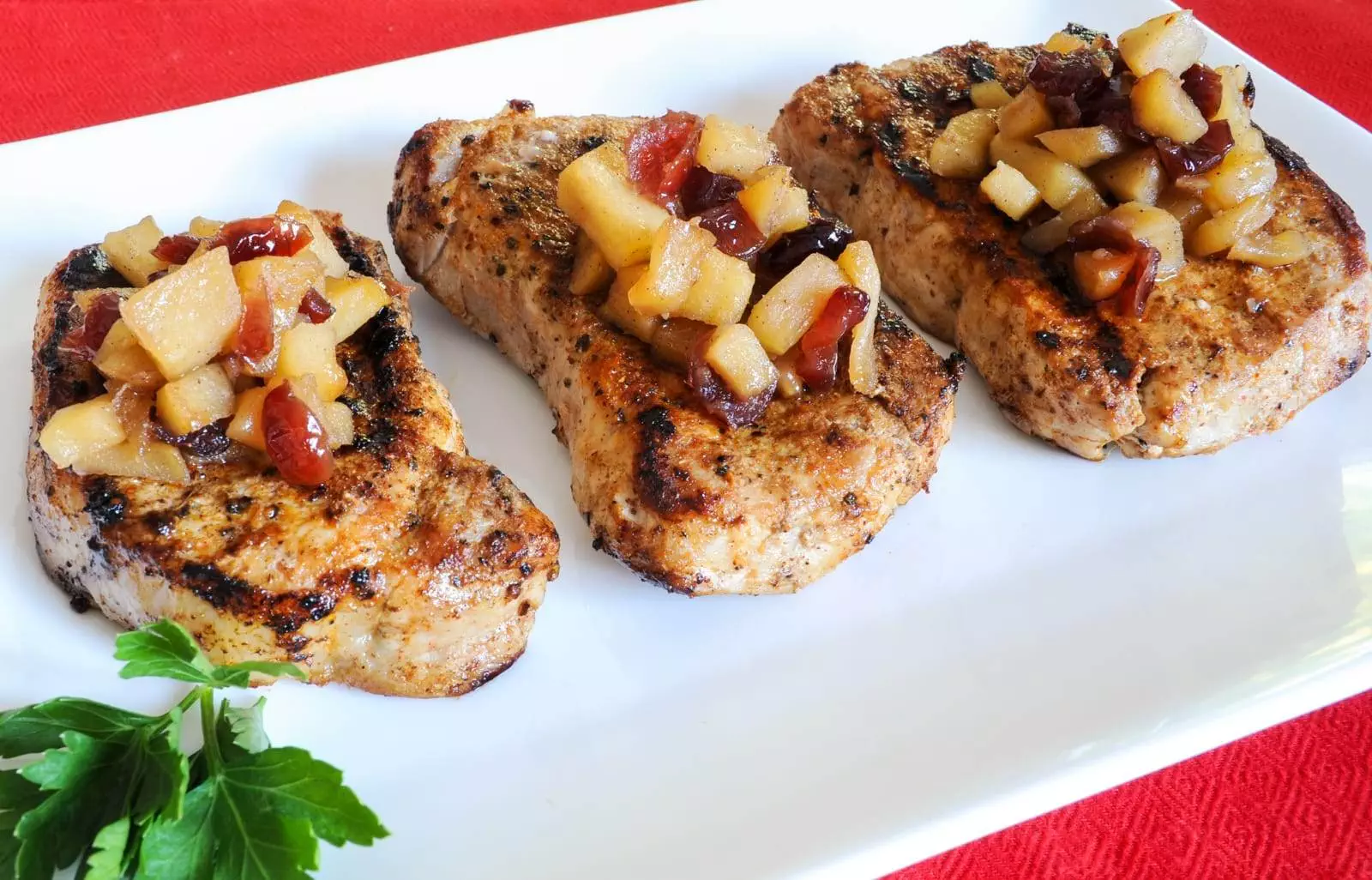 Spiced Pork Chops with Apple Chutney