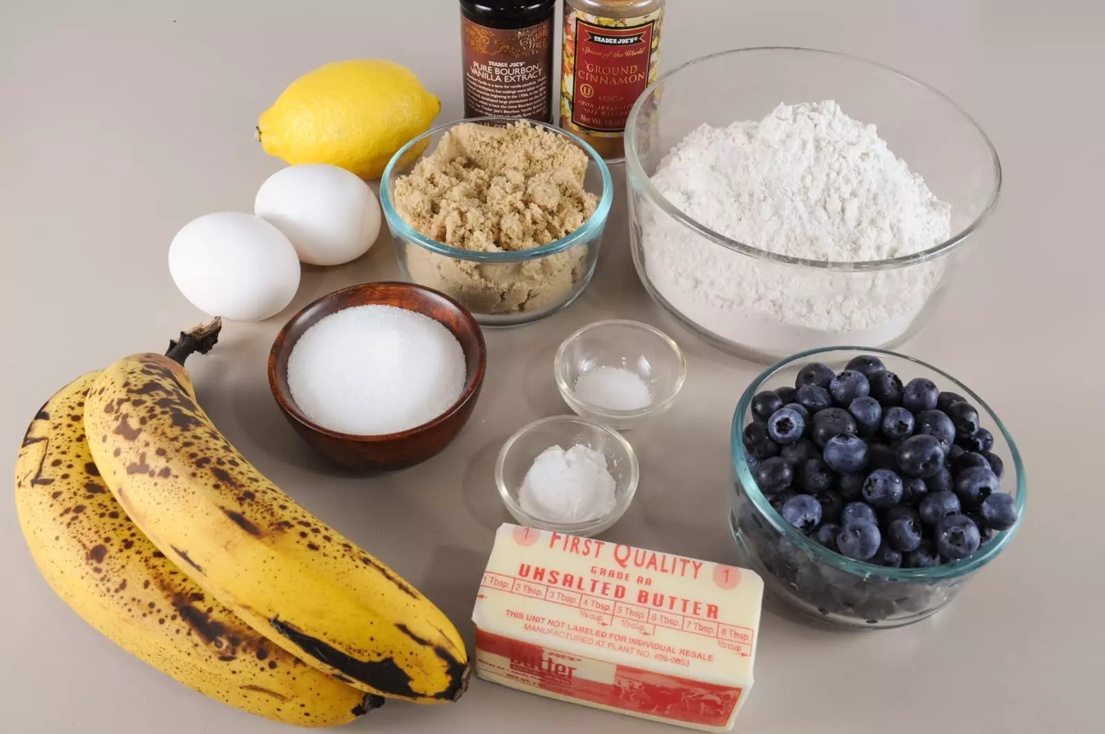 Banana, Blueberry, and Lemon Muffins