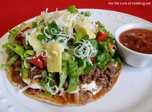 Shredded Beef and Avocado Tostada