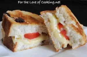 Grilled Havarti and Tomato on Kalamata Olive Bread