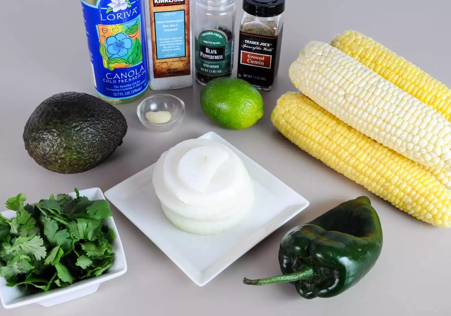 Grilled Corn, Poblano, and Onion Salad with Lime Vinaigrette