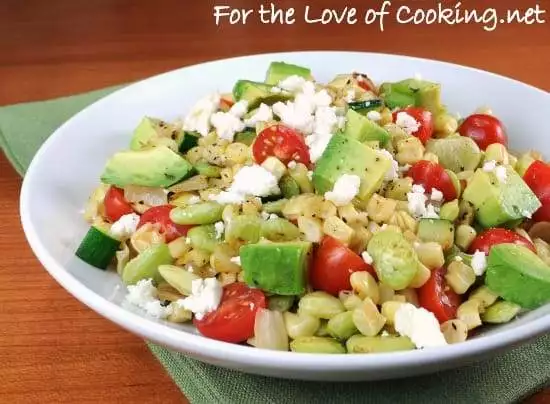 Succotash with Avocado, Tomato, and Cotija Cheese