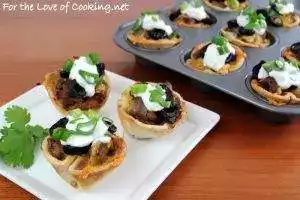 Mini Steak and Bean Taco Cups