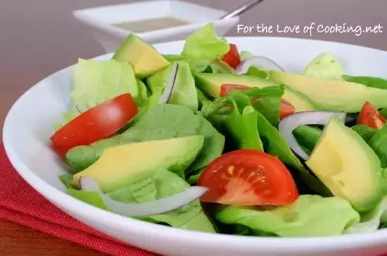 Avocado and Butter Leaf Salad with a Tangy Mustard Garlic Vinaigrette