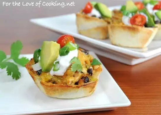 Creamy Chicken Taco Cups