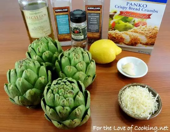 Baby Artichokes Stuffed with Panko, Parmesan, and Garlic