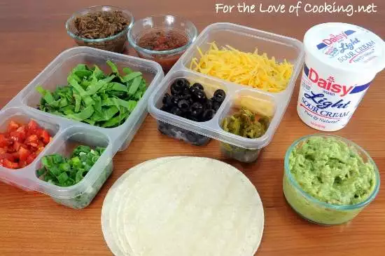 Mini Shredded Beef Taco Salads in Crispy Corn Tortilla Cups