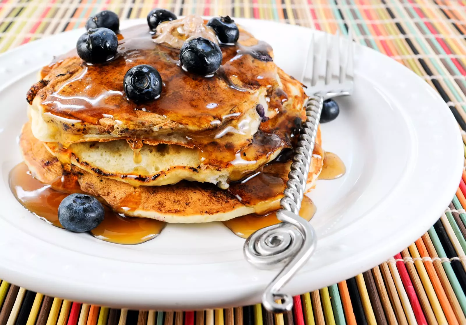 Banana and Blueberry Pancakes with Cinnamon Vanilla Butter