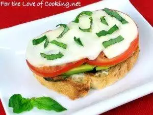 Chicken and Avocado Caprese Open Faced Sandwich