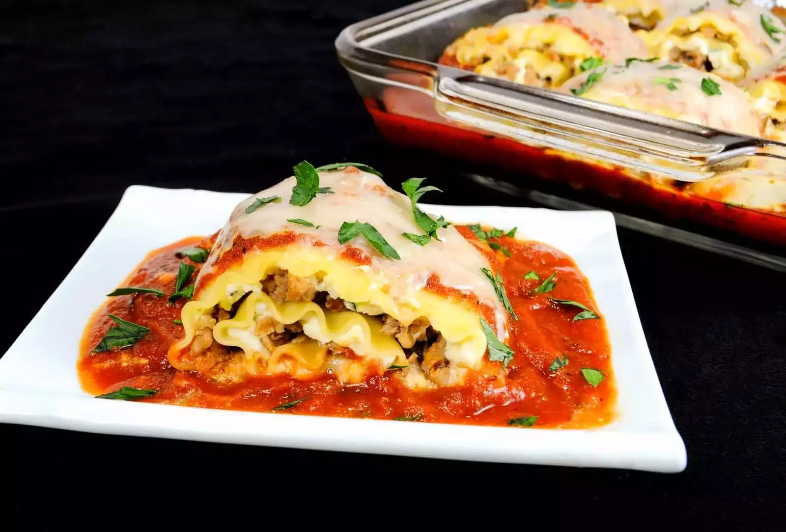 Turkey Italian Sausage and Ricotta Lasagna Roll-Ups