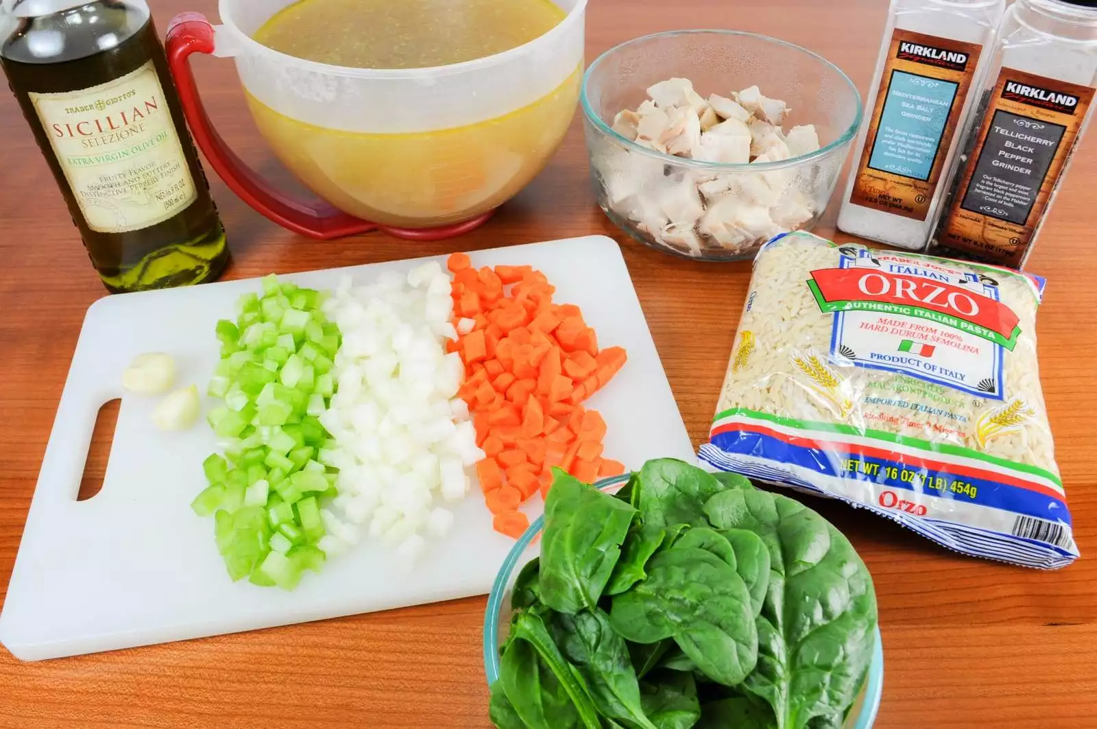 Turkey and Orzo Soup with Spinach