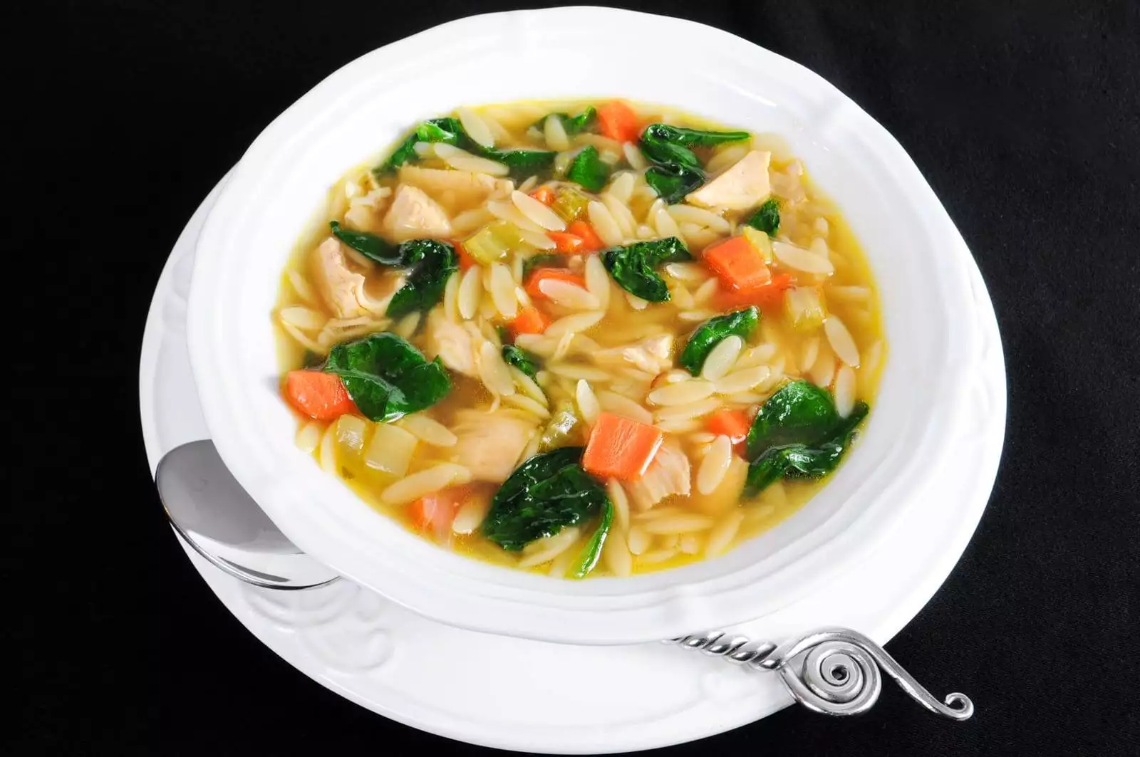 Turkey and Orzo Soup with Spinach