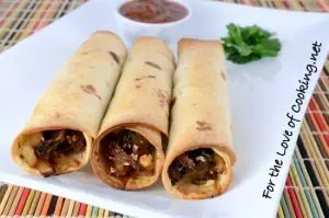 Shredded Beef, Caramelized Onion, and Cotija Cheese Baked Flautas