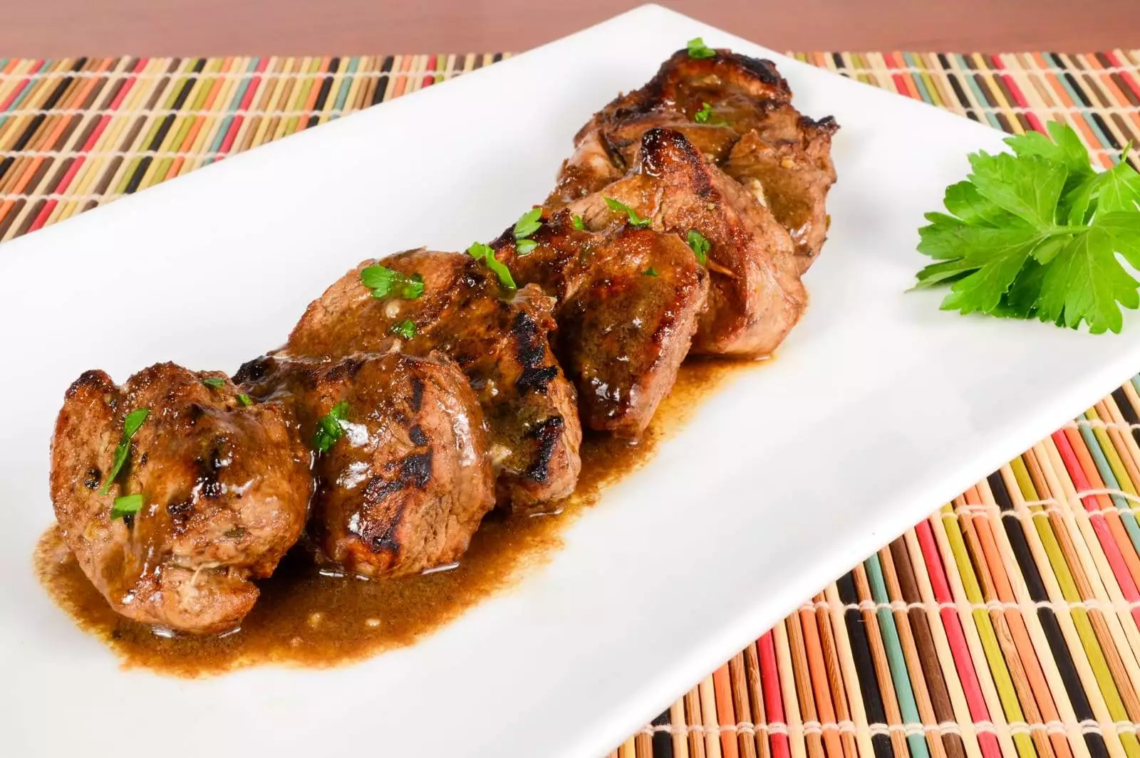 Pork Medallions with a Balsamic Honey Mustard Sauce