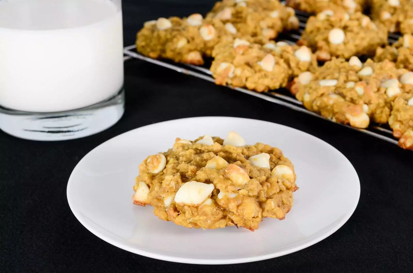 Pumpkin Oatmeal Cookies with White Chocolate Chips