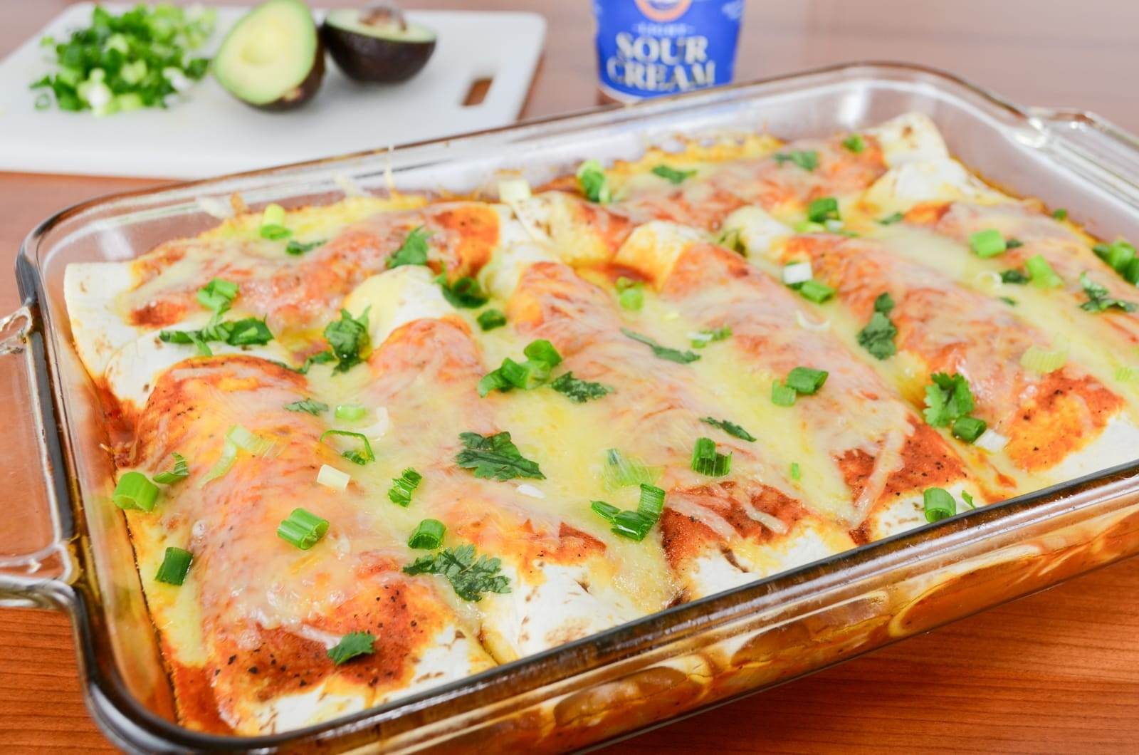 Pork Tenderloin and Caramelized Onion Enchiladas in a Homemade Enchilada Sauce