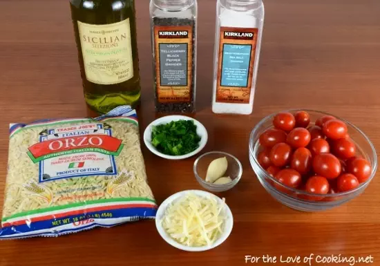 Orzo with Garlicky Roasted Tomatoes and Parmesan