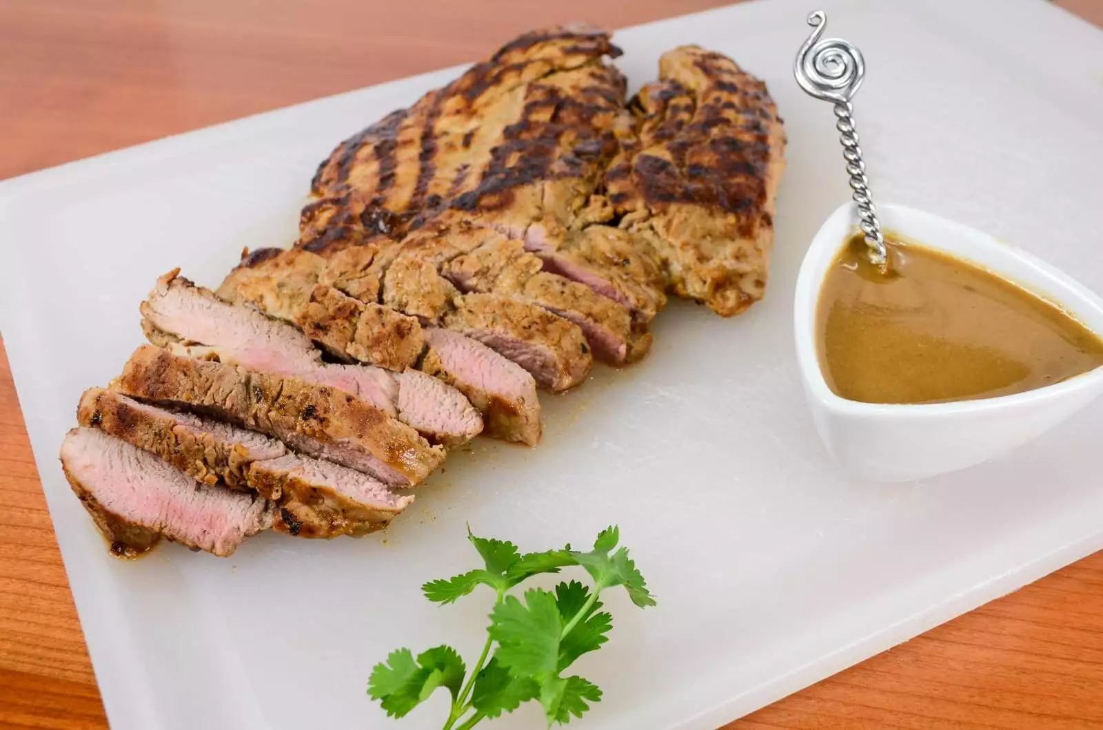 Grilled Asian Pork Tenderloin with Peanut Sauce