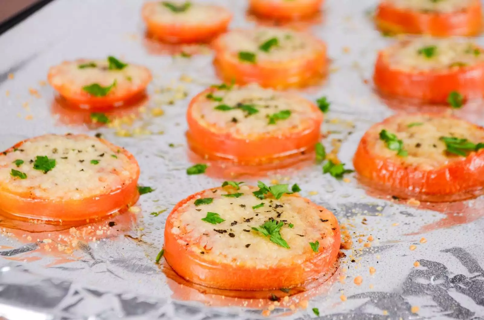 Baked Parmesan Tomato Slices