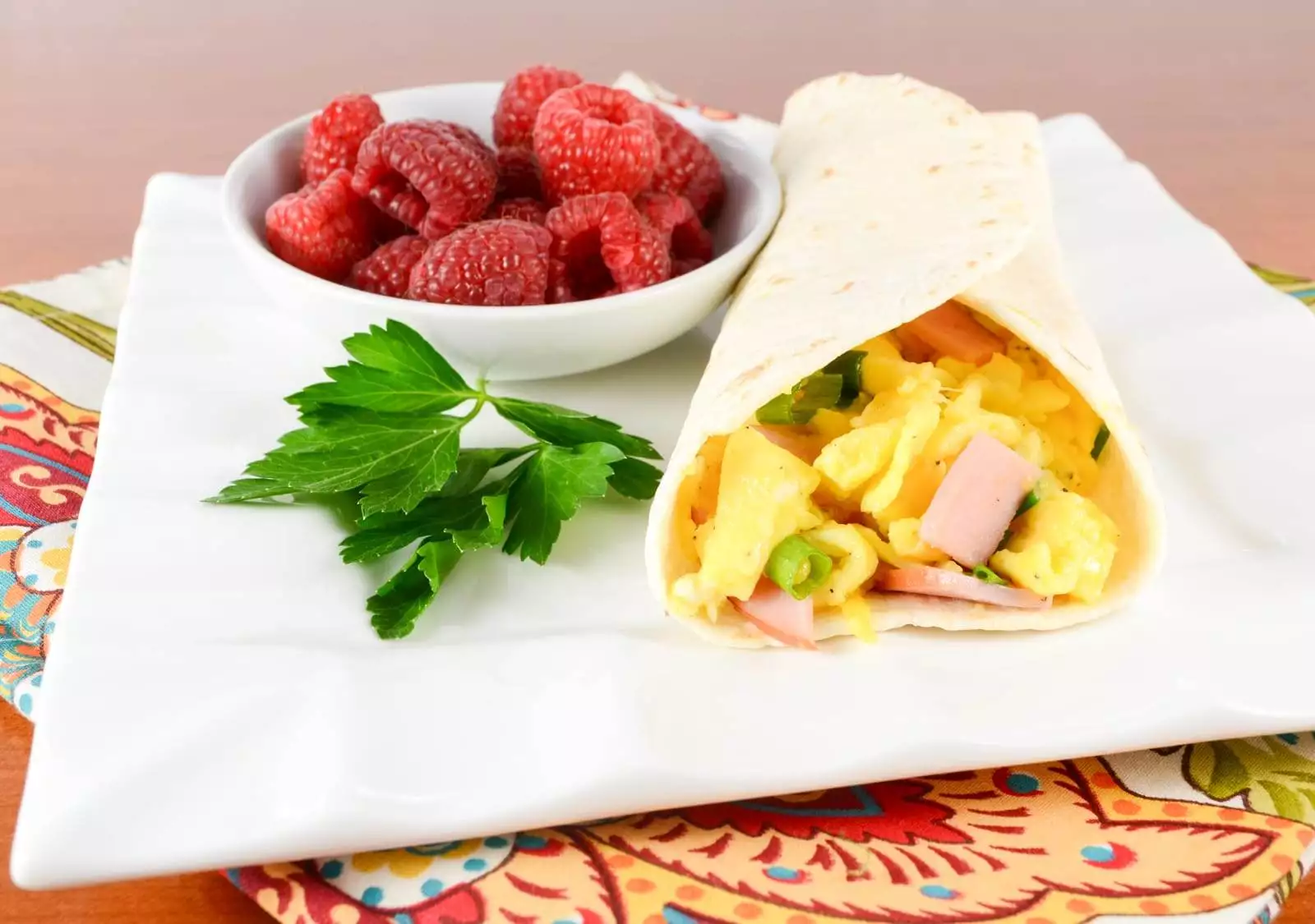 Egg, Ham, and Extra Sharp Cheddar Breakfast Wrap