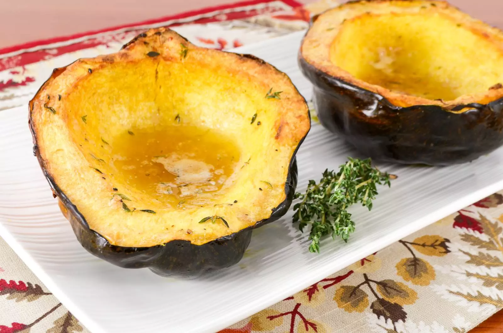 Honey-Roasted Acorn Squash with Thyme