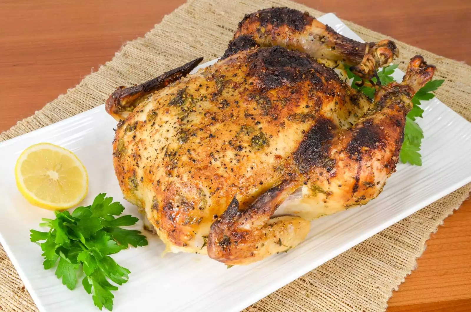 Mustard, Lemon, and Herb Slow Roasted Chicken