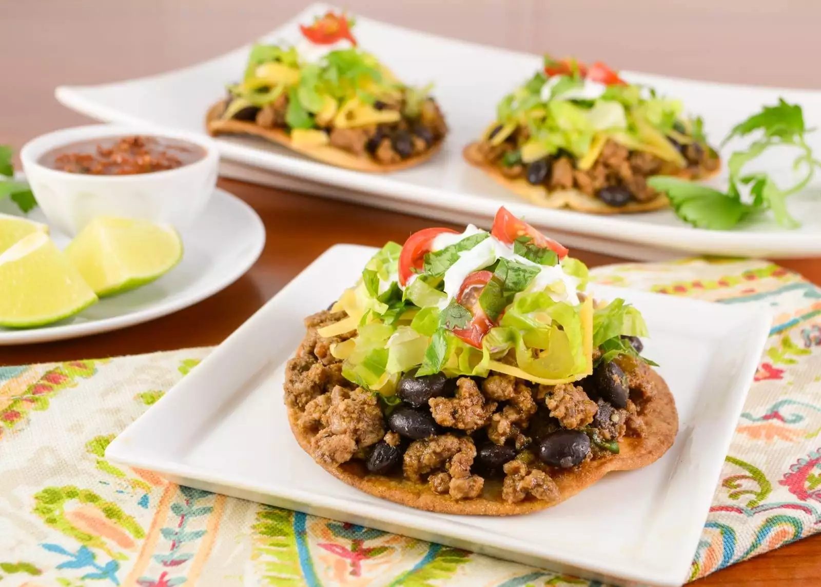 Ground Beef and Black Bean Mini Tostadas