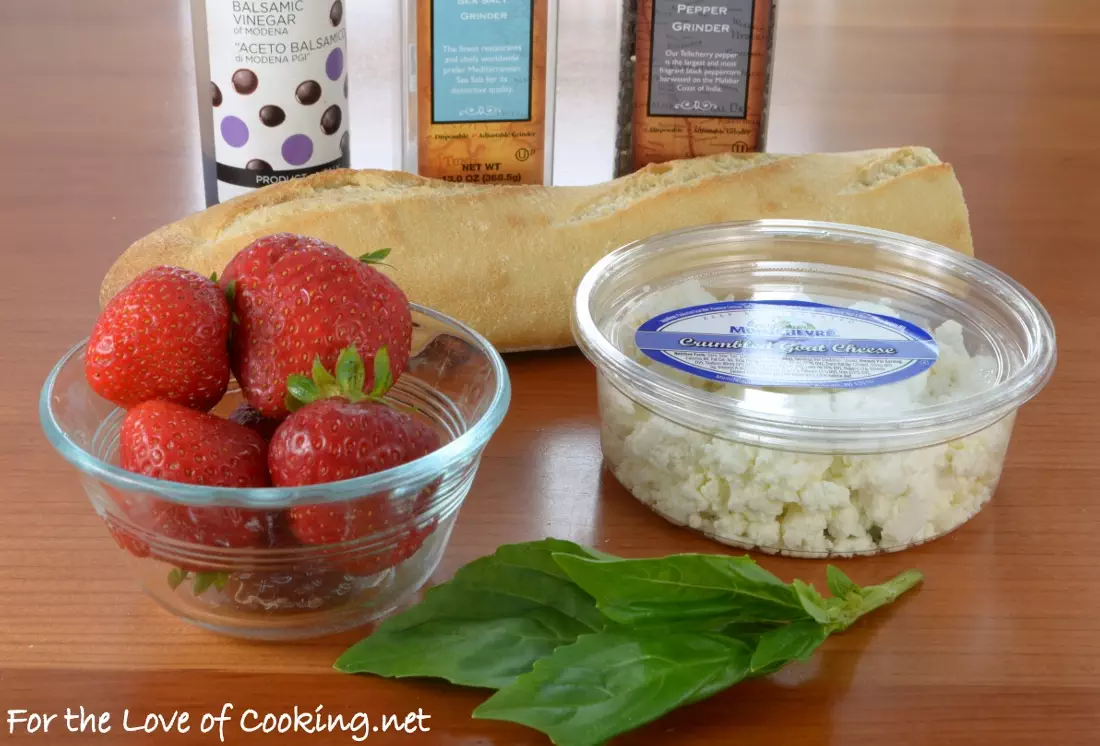 Strawberry and Goat Cheese Bruschetta with Fresh Basil