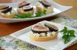 Roasted Fig Crostini with Goat Cheese and Honey