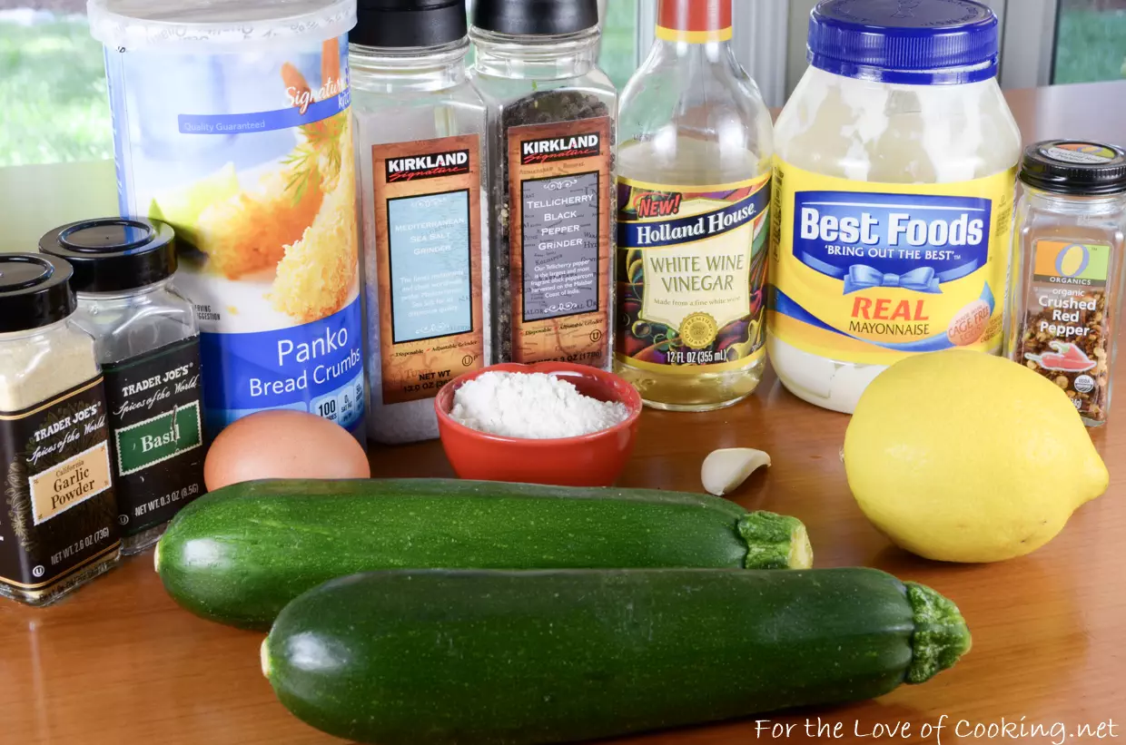 Panko Crusted Zucchini with Lemon-Garlic Aioli