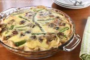 Bacon, Asparagus, and Mushroom Quiche with Gruyere and Fontina