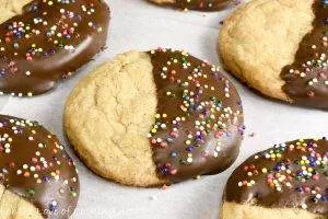 Chocolate Dipped Peanut Butter Cookies