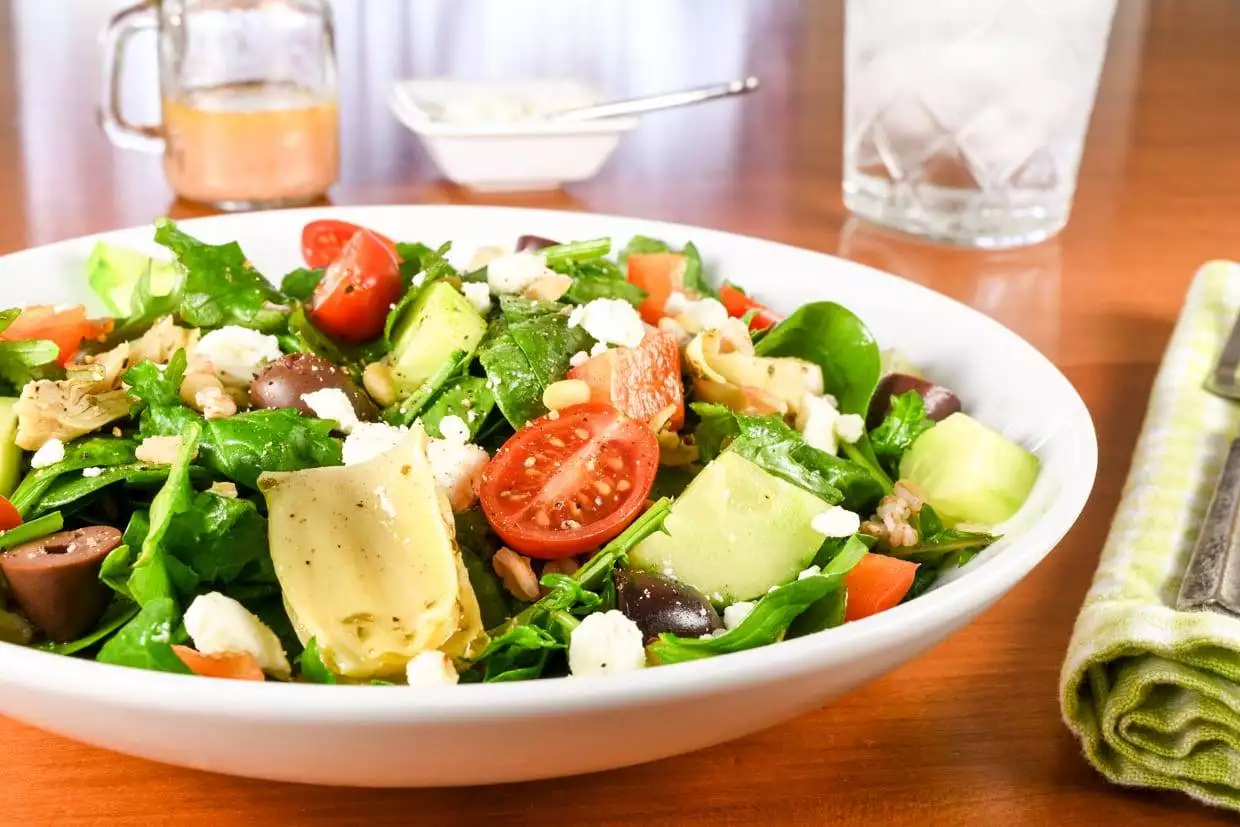 Greek Baby Kale Salad with Farro