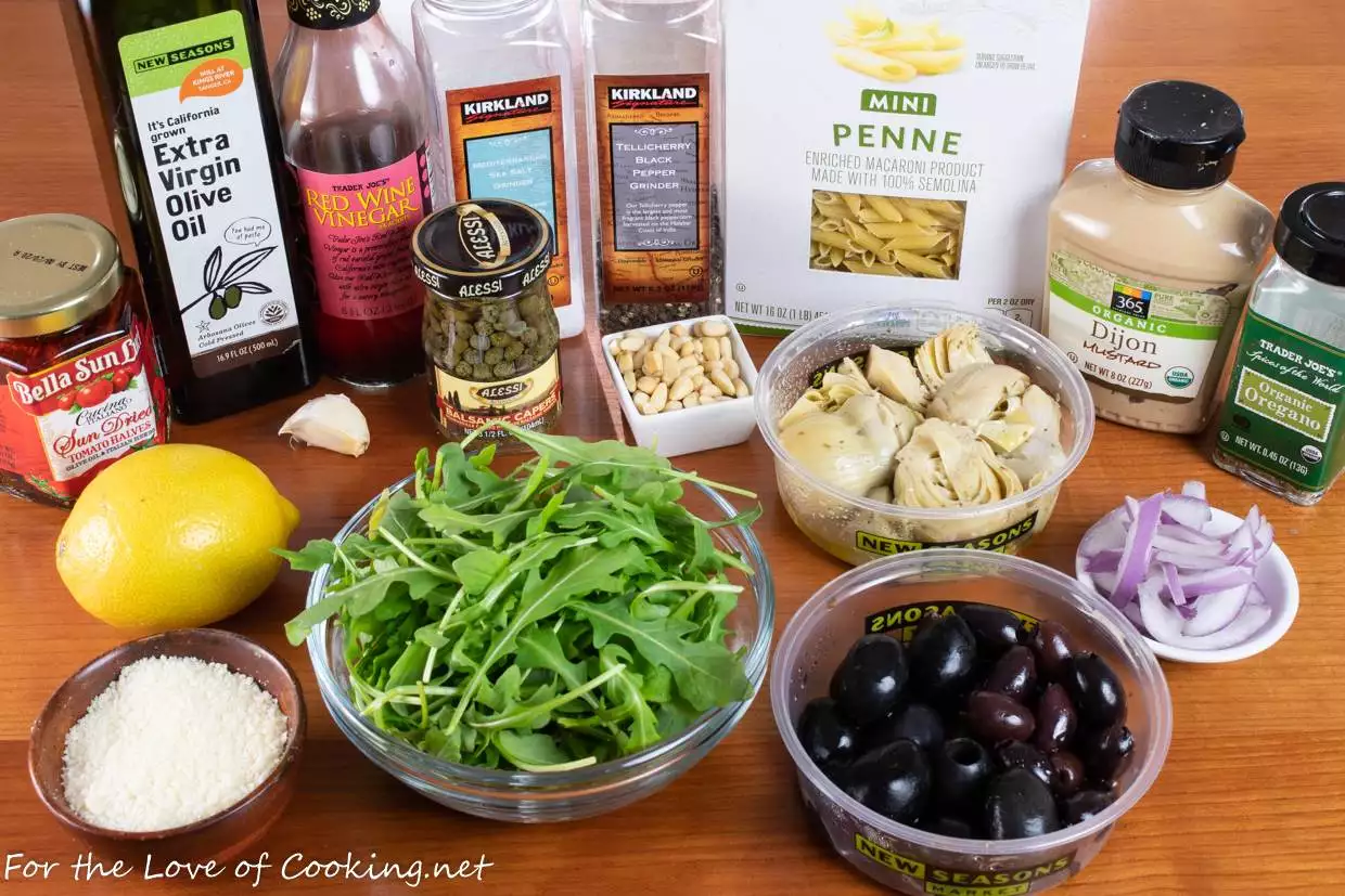 Pasta Salad with Sun-dried Tomatoes, Olives, and Arugula