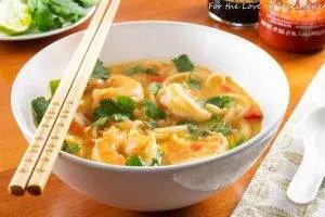 Thai Coconut Curry Shrimp Noodle Soup-