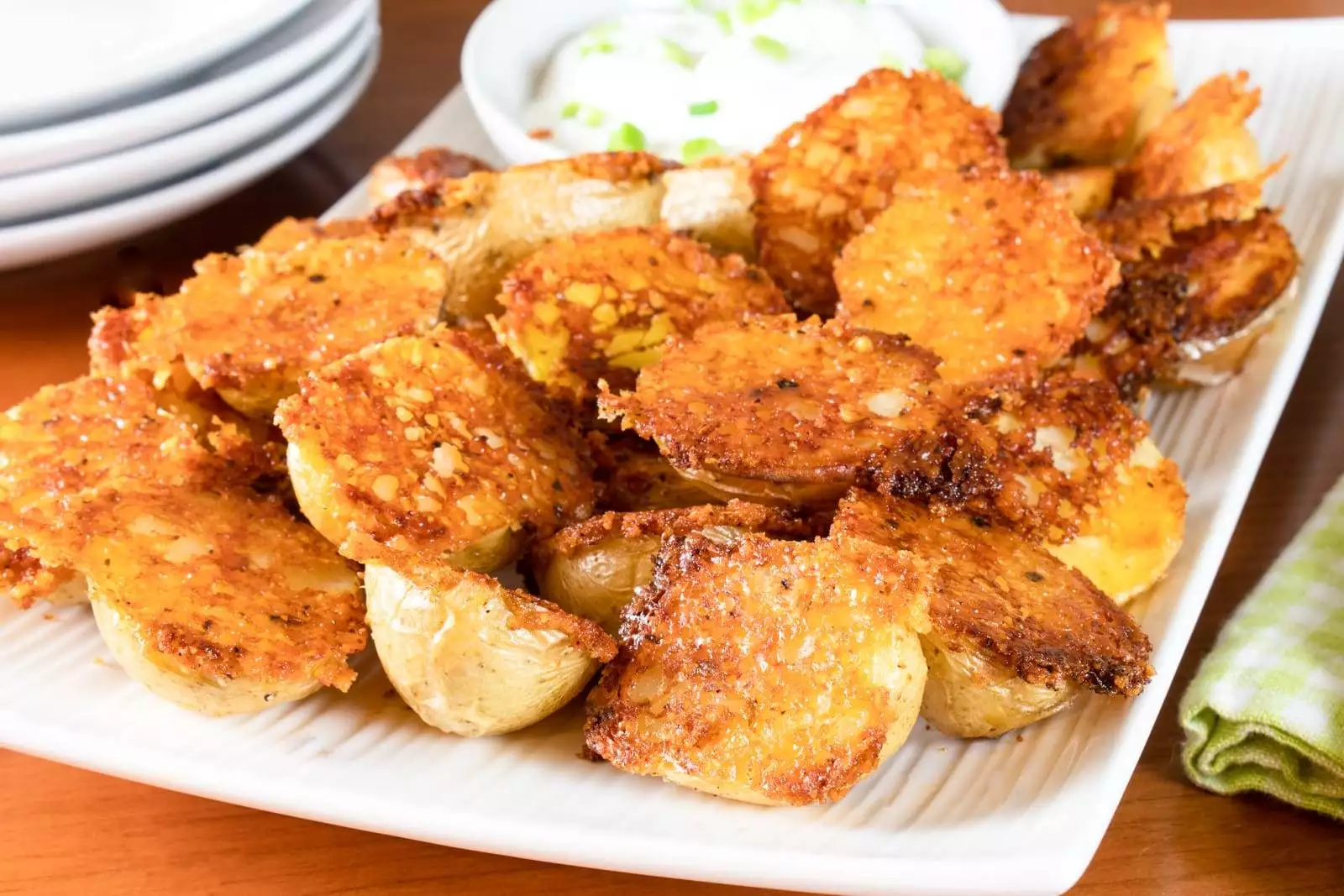 Crispy Parmesan Garlic Roasted Baby Potatoes