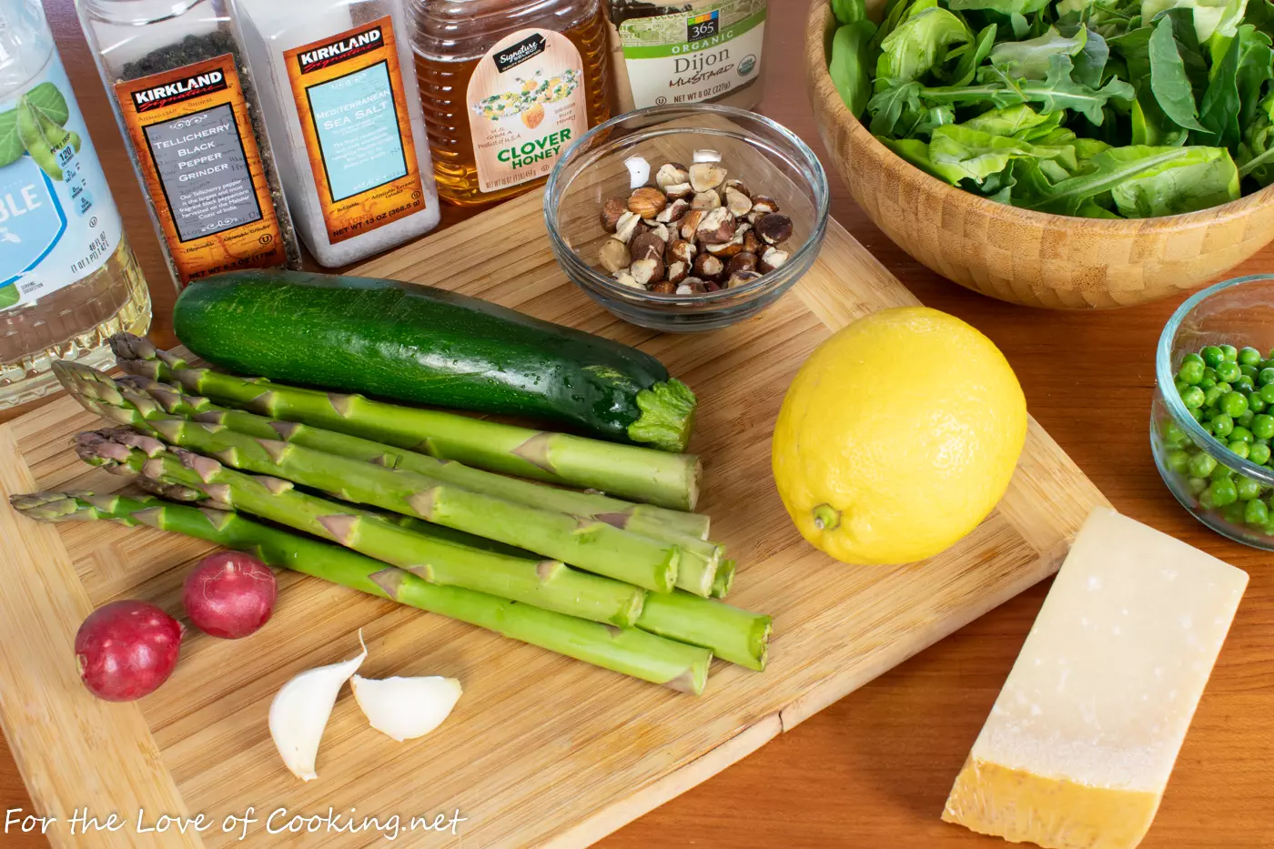 Spring Salad with Asparagus, Zucchini, and Hazelnuts with a Lemon Vinaigrette