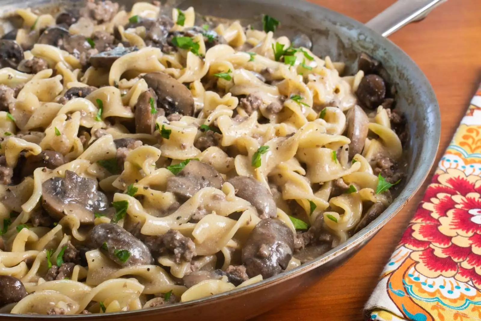 One Skillet Beef Stroganoff